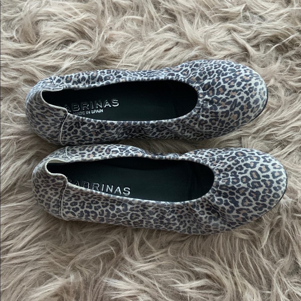 Sabrinas Made In Spain Leopard‎ Print leather suede Ballet Flats